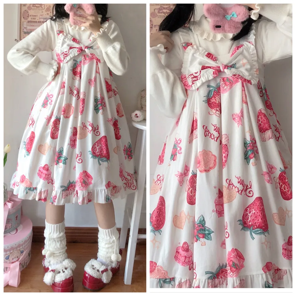 Lolita Strawberry Love Suspender Jsk Dress