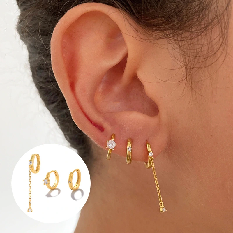 High-quality All-match Chain Long Slim Earrings