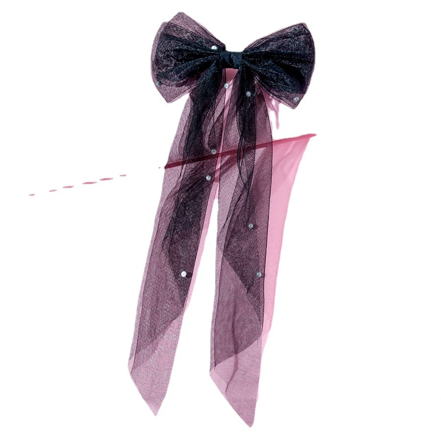 Super Fairy Gauze Ribbon Pearl Bow
