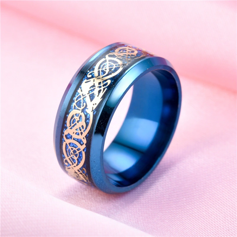 Gold Leaf Silver-strip Dragon Ring New Product