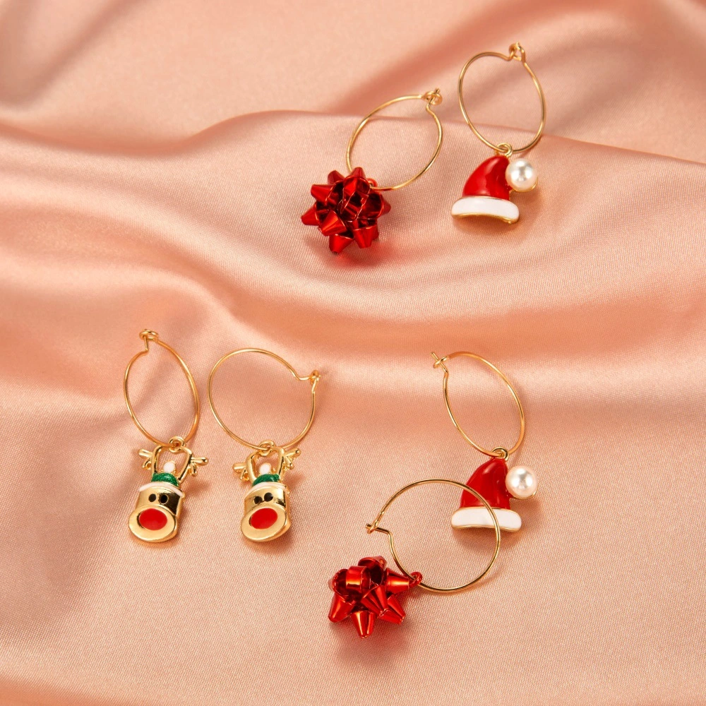 Women's Fashion Christmas Earrings Set Of Three