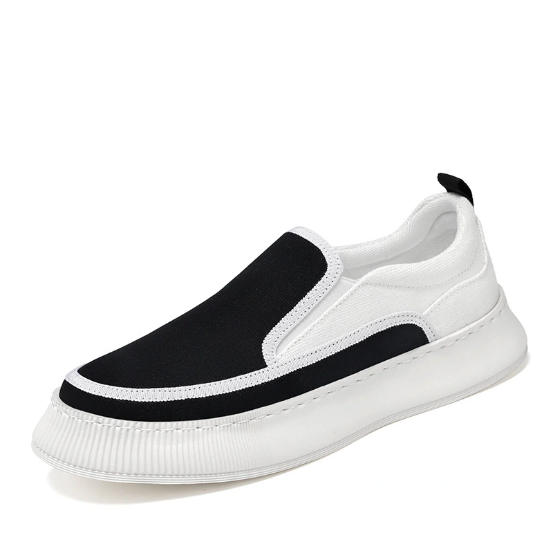 Breathable Canvas Round Toe Slip On Youth Men's Shoes