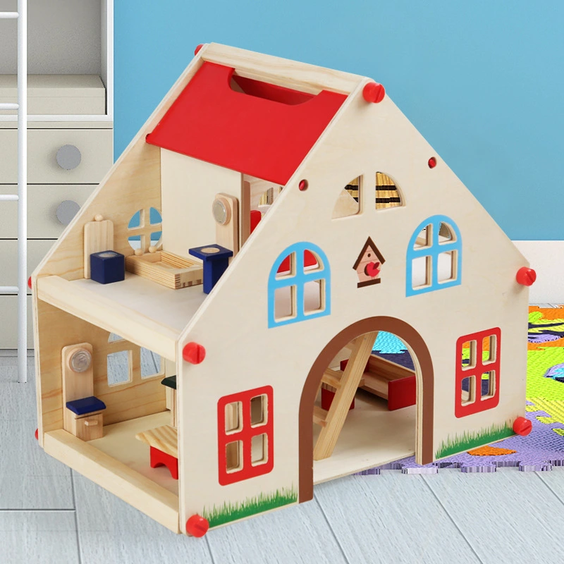 Wooden Children's Play House Villa Model Toy