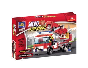 Fire Aerial Ladder Truck Assembling Building Blocks Educational Children's Toys