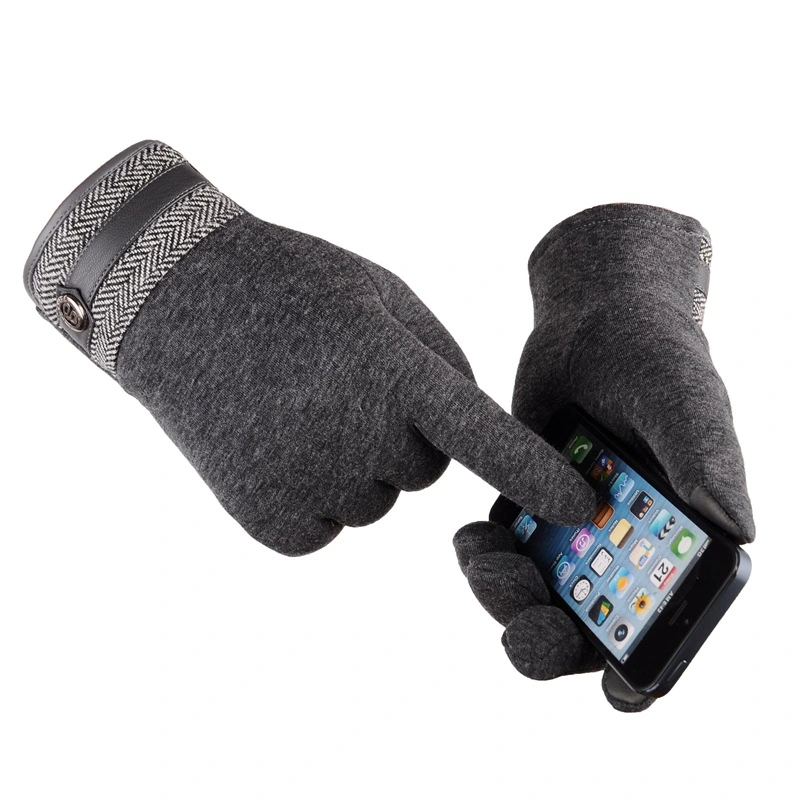 Non-inverted Velvet Touch Screen Gloves Men's Winter Thicken Thermal Cycling