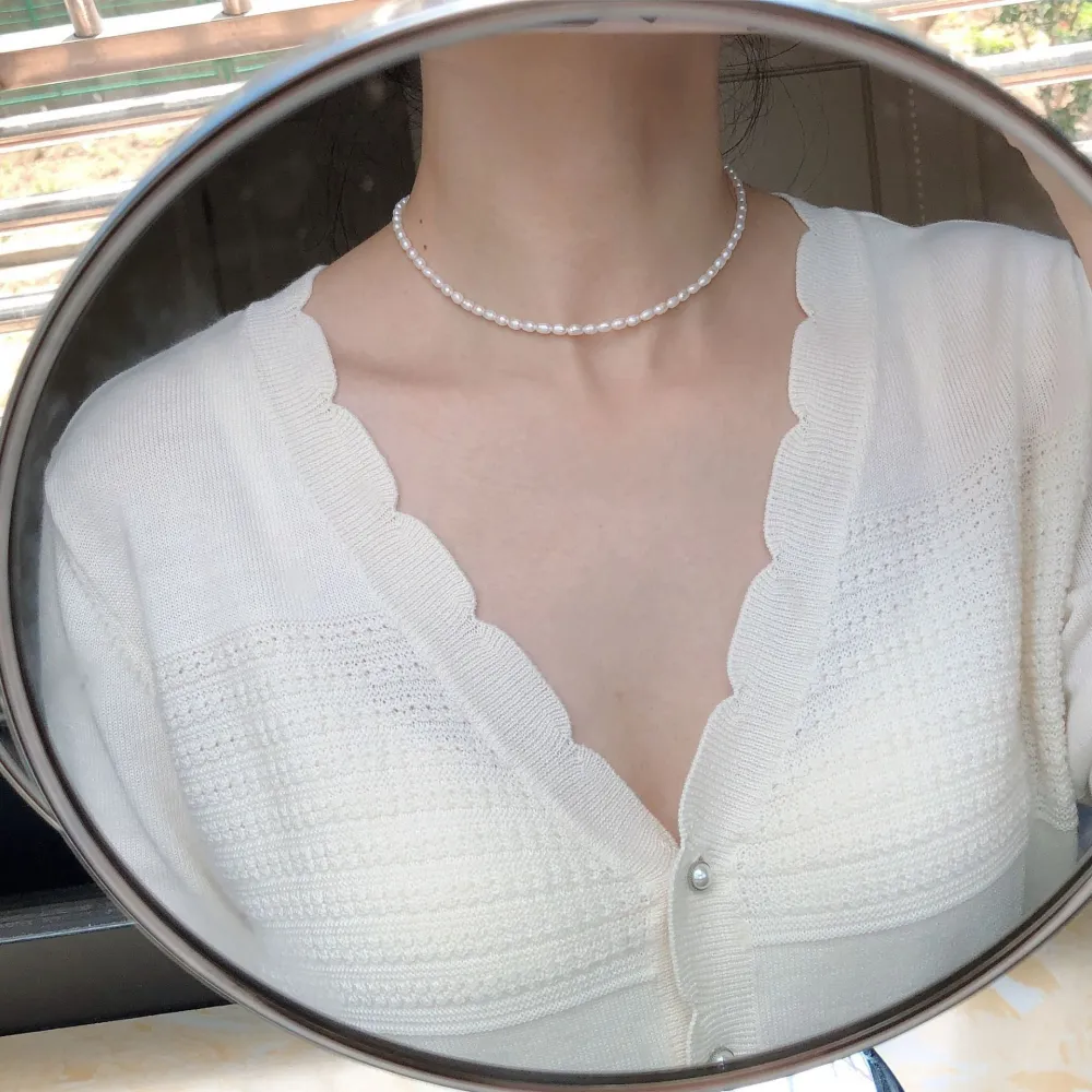 Women's Fashion All-match Bead Necklace Clavicle Chain