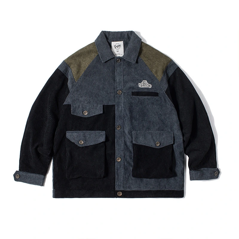 Pocket Contrast Embroidery Polo Jacket