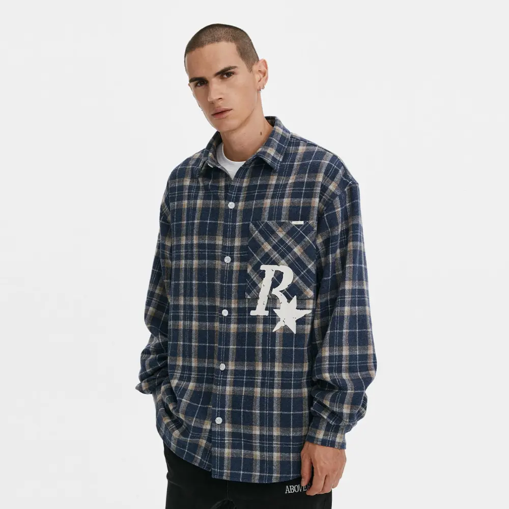 RealR Star Check Shirt American Fashion Brand