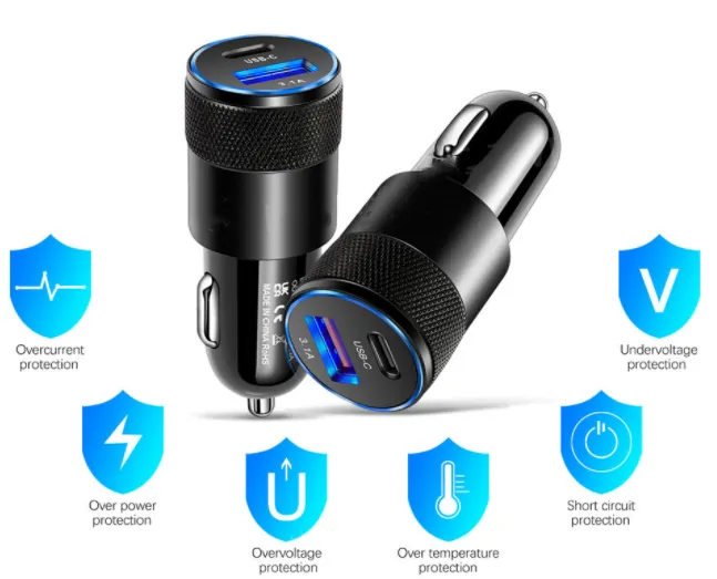 Aluminum Alloy Steel Car Charger Mobile Phone