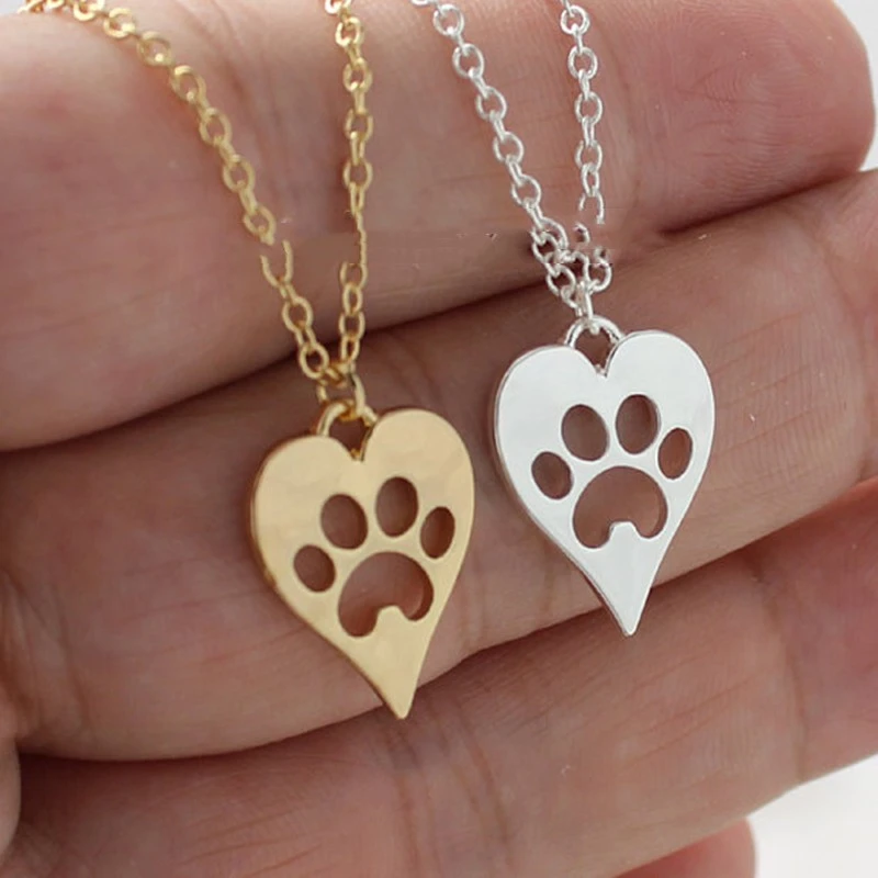 Dog Paw Print Necklace Environment-friendly Alloy Pendant