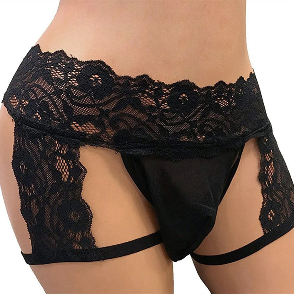 Women's Solid Color Lace Three-point Panties