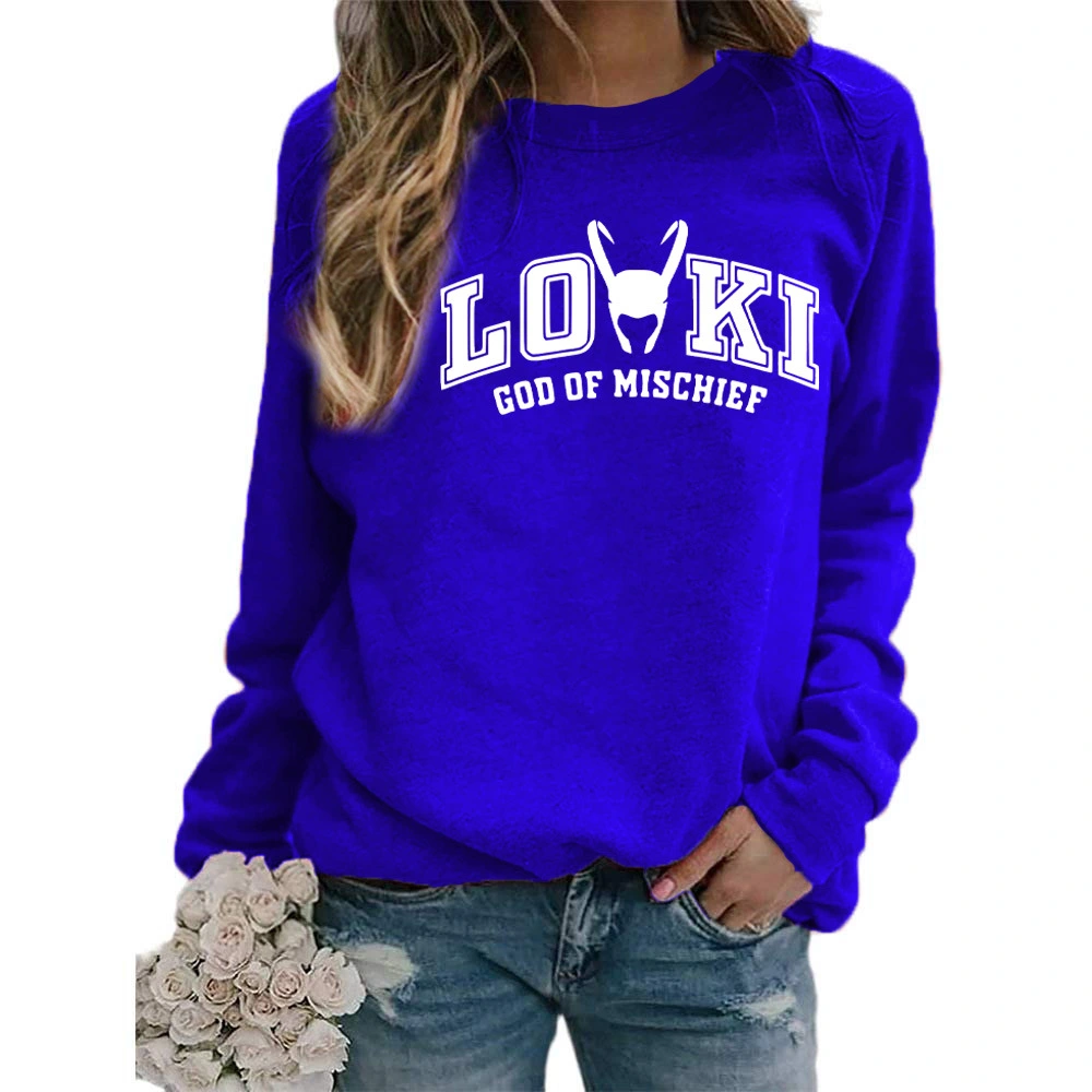 Printed Crew Neck Sweatshirt Autumn And Winter European And American Style Women Top Loose Fashion