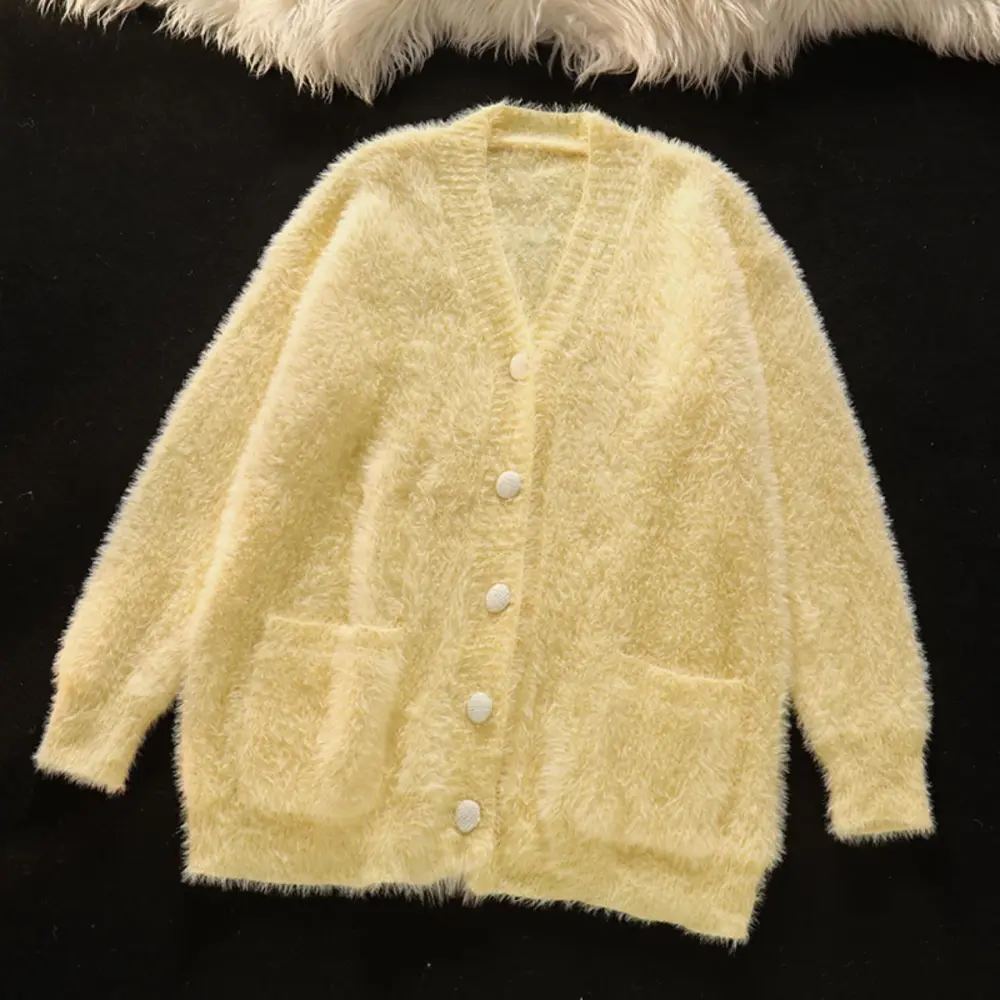 Yellow Sweater Cardigan Ladies Sweater