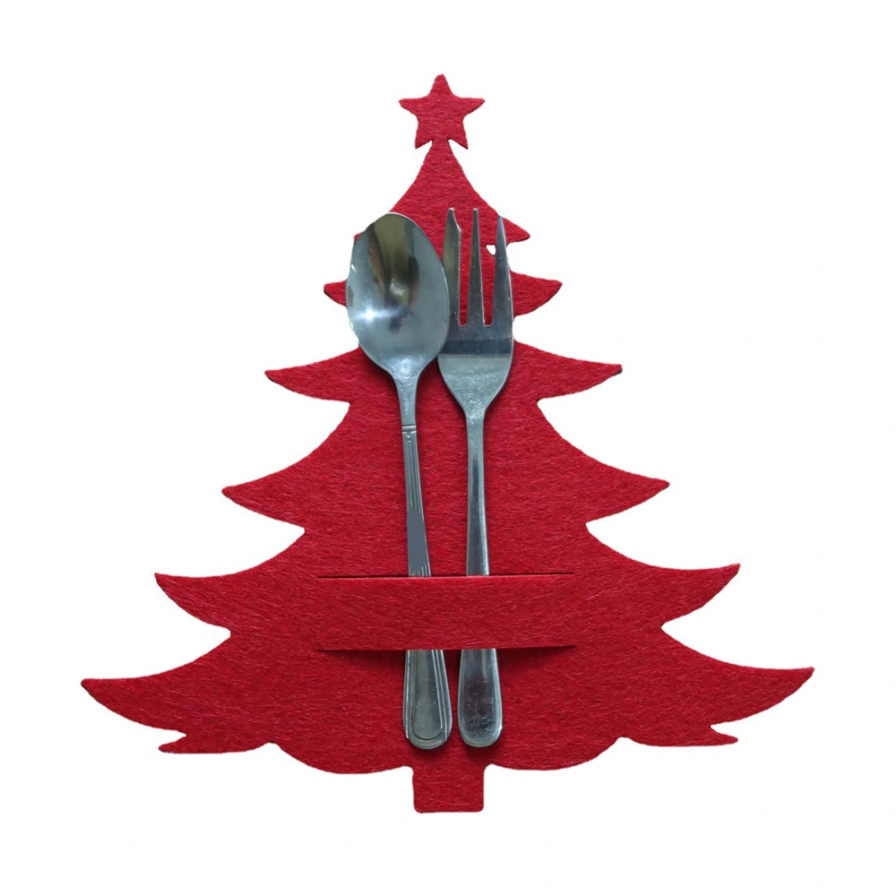 Solid Color Christmas Tree Cutlery Bag Cutlery Cover