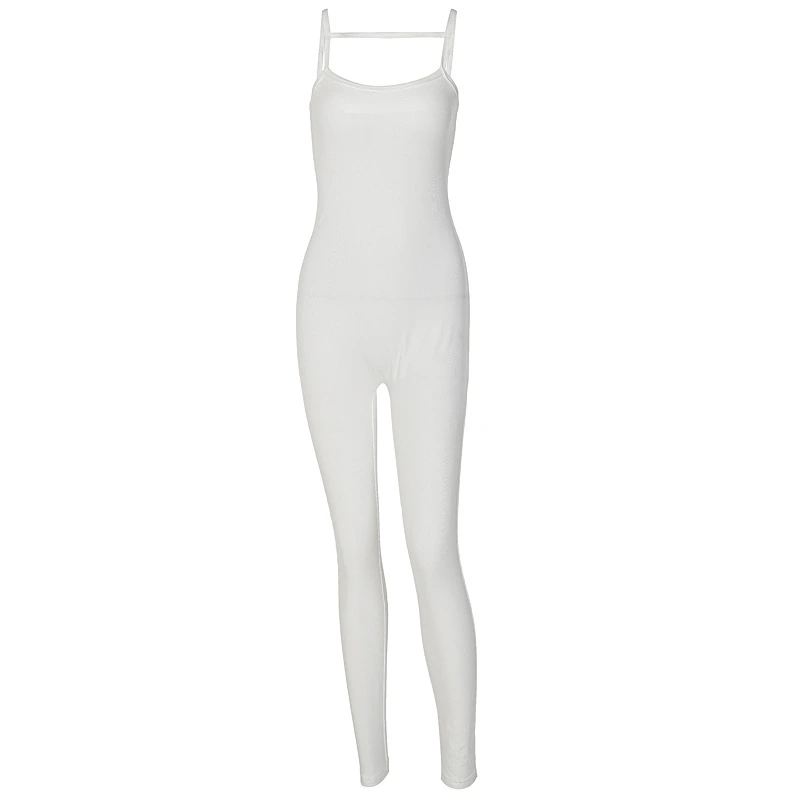 Women's Summer Fashion Solid Color Suspender Jumpsuit
