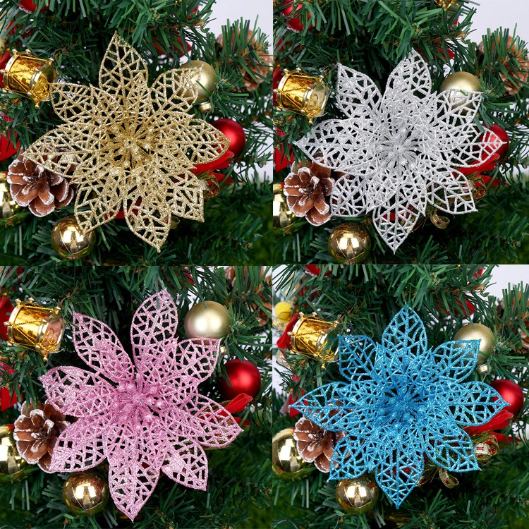 Christmas Flower Christmas Tree Onion Powder Hollow Flower Garland Pendant Decorations