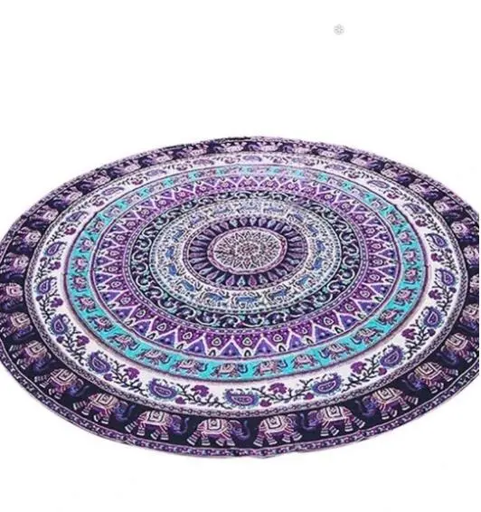 Elephant Totem Round Beach Towel