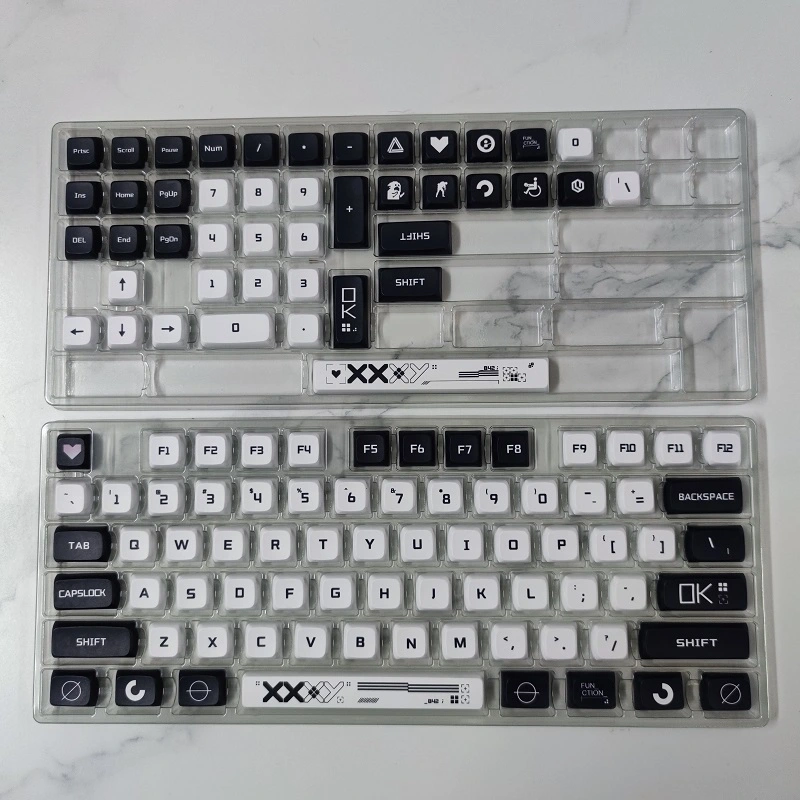 Personalized XDA Height Black And White Keycap Mechanical Keyboard