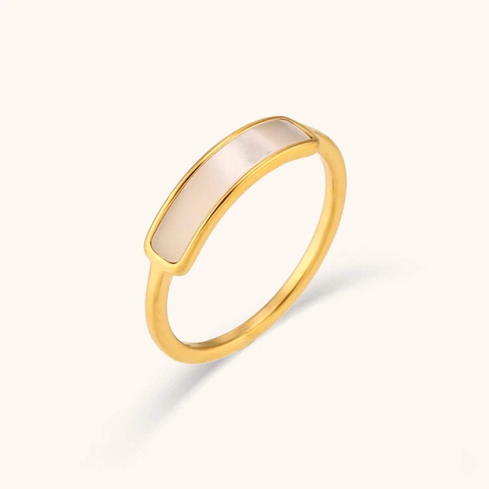 Fashion Simple Long Shell Thin Ring Jewelry