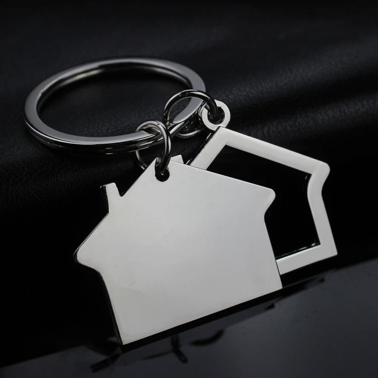 Creative Real Estate Opening Gift Double-sided Laser Sculpture House Keychain