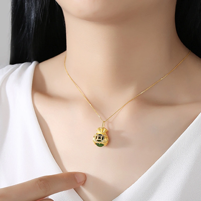 Vietnamese Sand Gold Antique Gold Collarbone Necklace