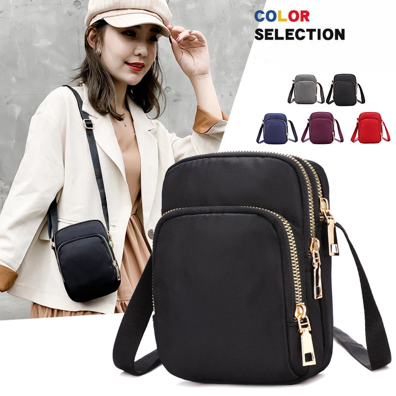 Mini Vertical Nylon Crossbody Phone Bag
