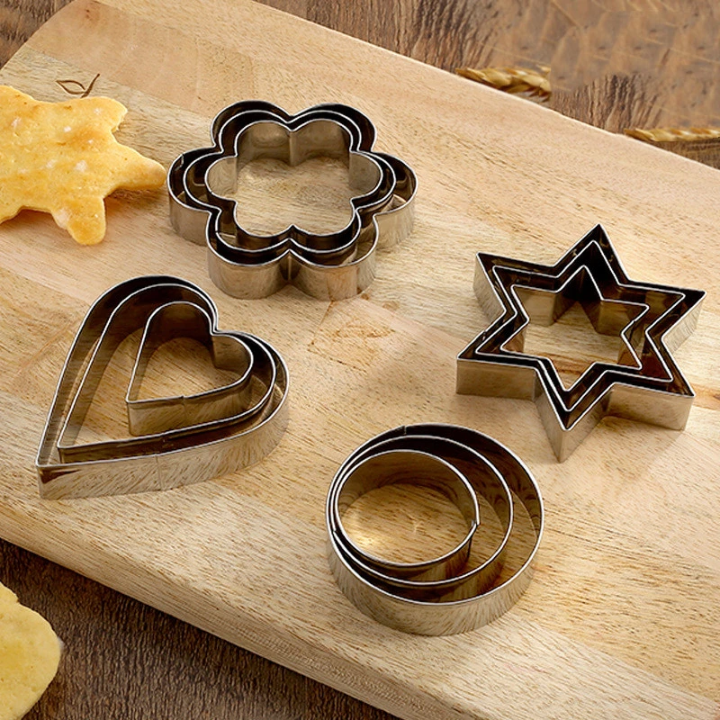 Baking Tools Biscuit Mold Mousse Ring Stainless Steel Star Flower Heart Round