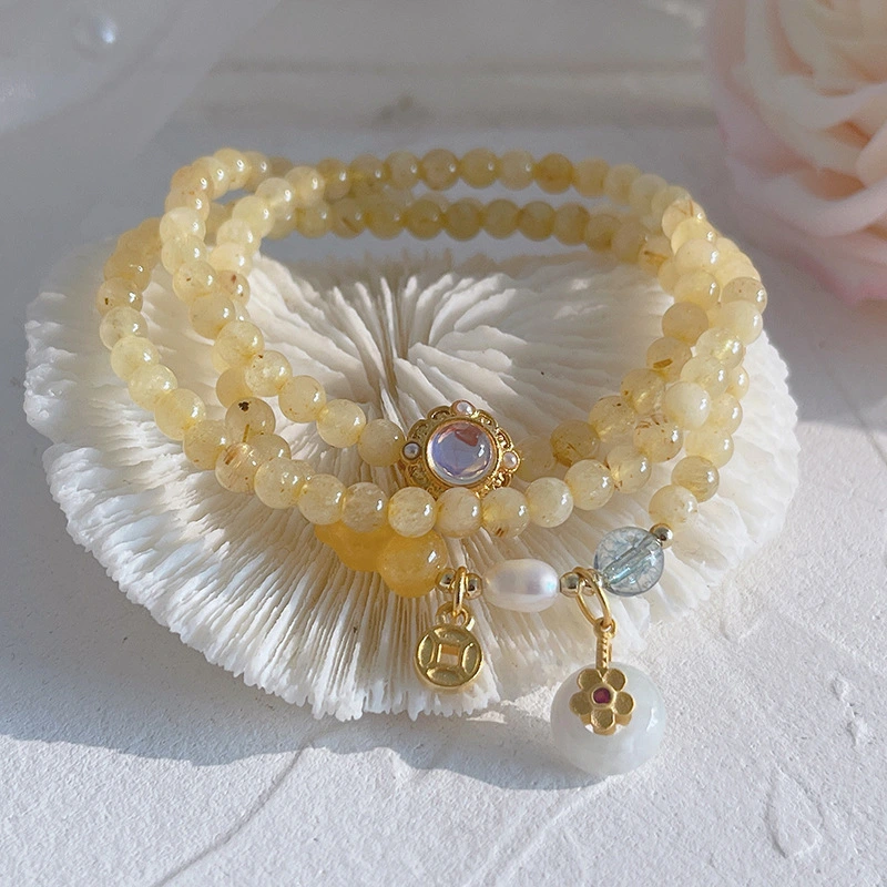 Gold Hair Crystal Wealth Transfer Bracelet