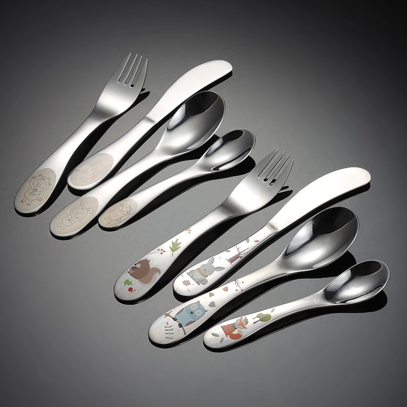 304 Stainless Steel Suit Western Style Knife Fork And Spoon Four Piece Set Children's Tableware