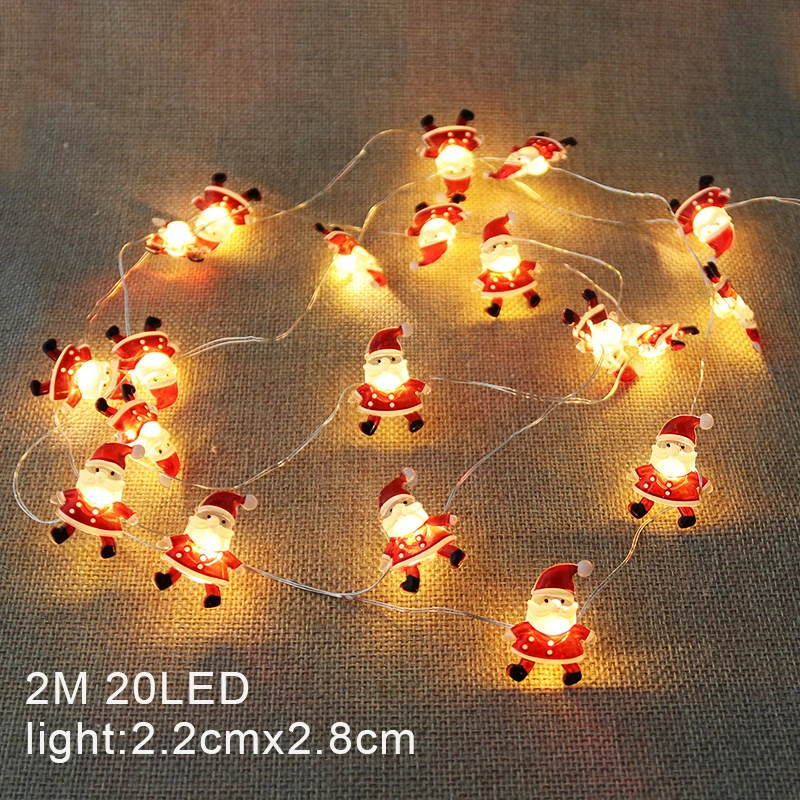 Mini Led Copper Wire Christmas Lights David's Deer Snowman Crutch Snowflake Decorative Color