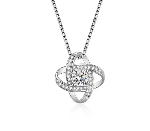 S925 Sterling Silver Clover Necklace Women's European And American Full Diamond Four-leaf Clover Pendant Necklace
