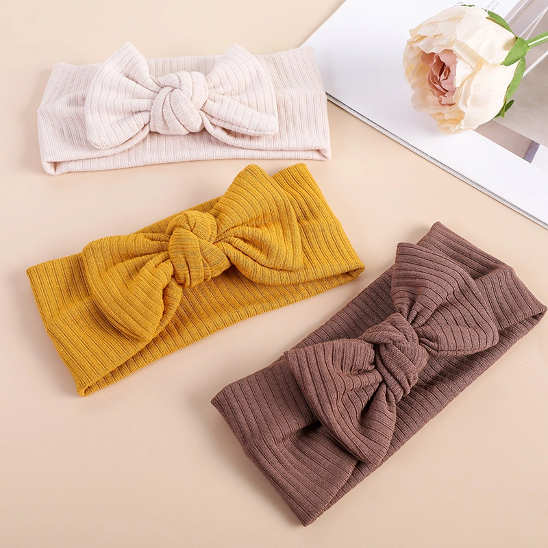 Baby Knitted Stretch Non-marking Bow Hair Tie