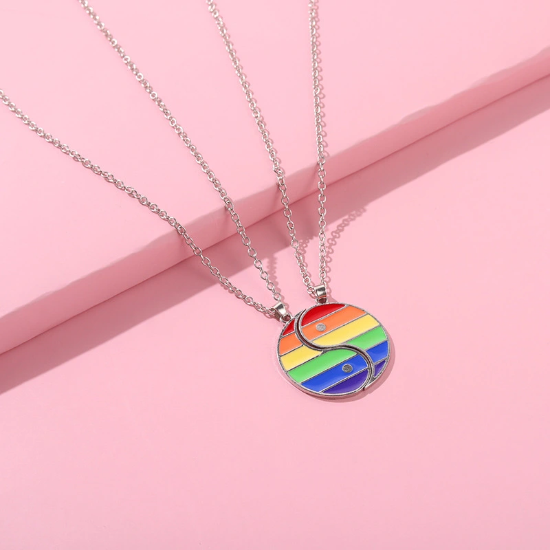 Personalized Creative Rainbow Heart Necklace