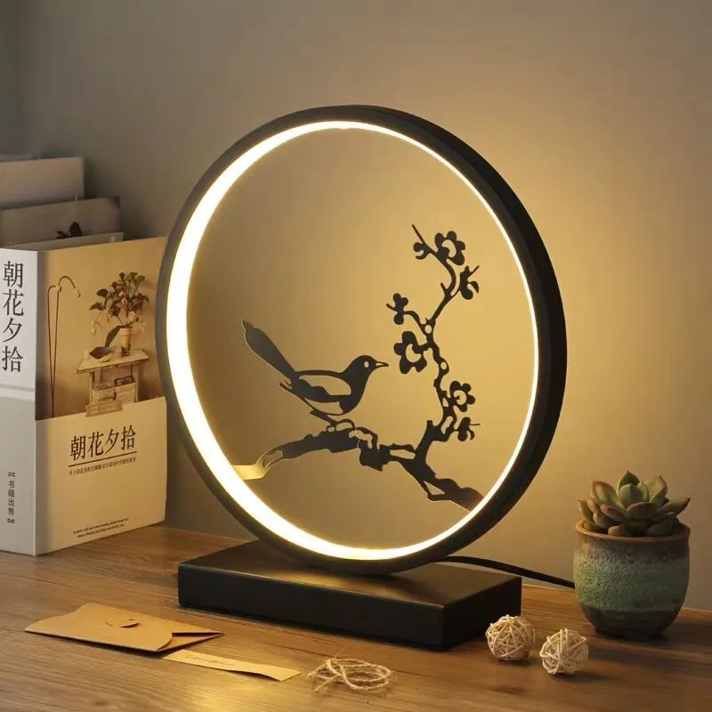 New Chinese Style Table Lamp Bedroom Bedside Lamp Retro Zen