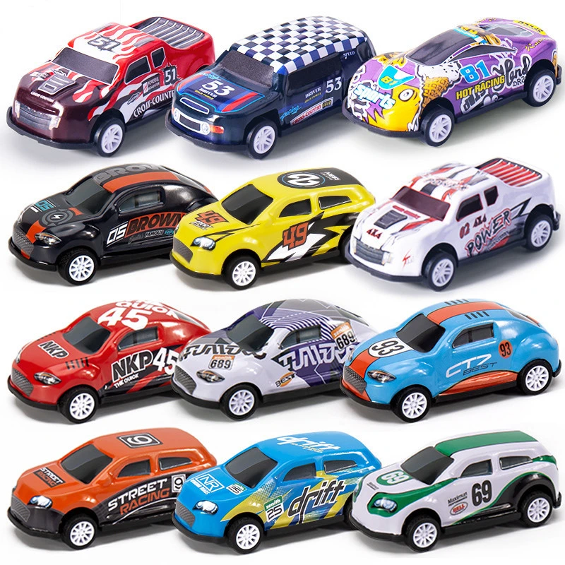 Gift Car Model Cartoon Q Version Toy Gift Car Racing Mini Pull Back Alloy Car Boy