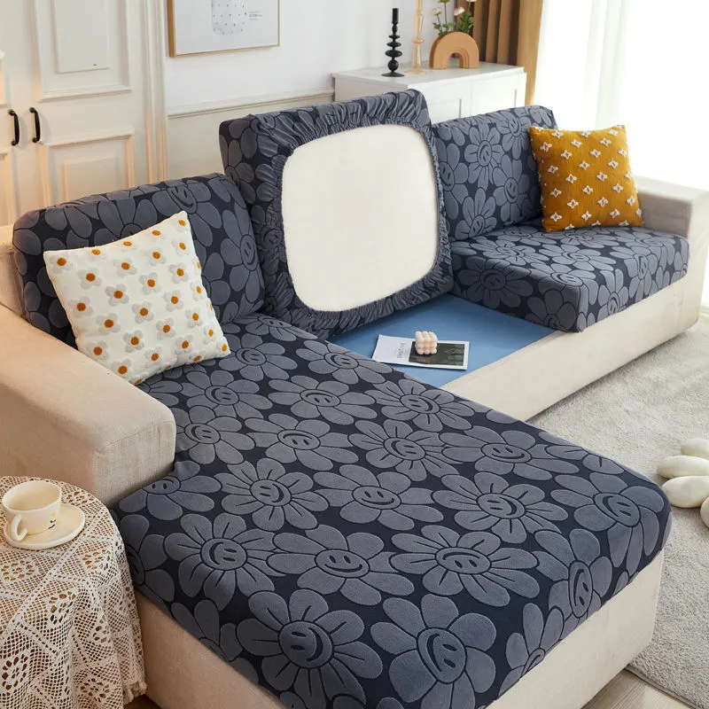 Cross Border High Elastic Knitted Sofa Cushion Cover Three-dimensional Jacquard