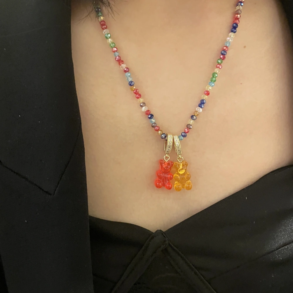 Colorful Beaded Cute Candy Jelly Necklace