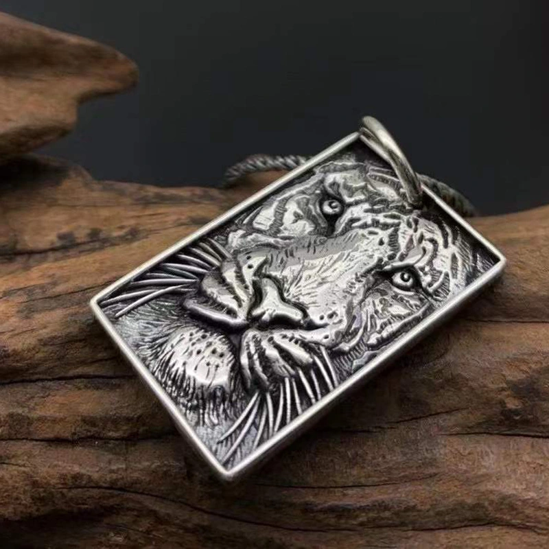 Men's Tiger Worn S925 Sterling Silver Pendant