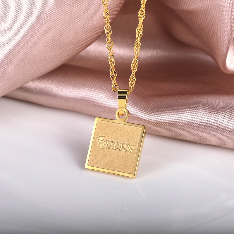 English Letter Plate Necklace For Male And Female Couples