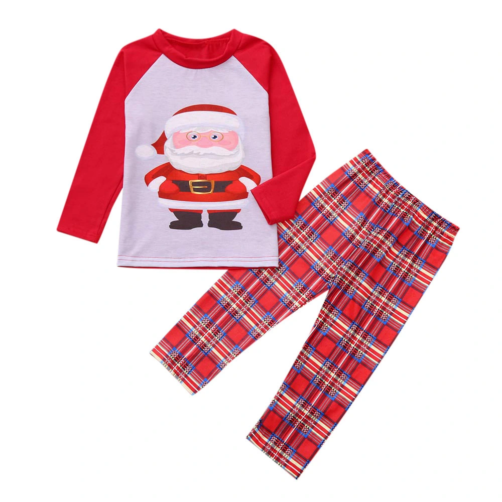 Christmas Suit European And American Style Santa Claus Printed Plaid Pants Parent-child Suit Home Wear