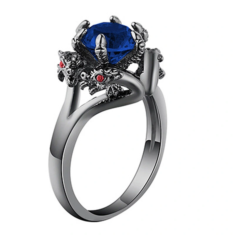 Color Zircon Black Gold Faucet Ring Women's Ring AliExpress Amazon Hot Boutique Jewelry Factory Supply