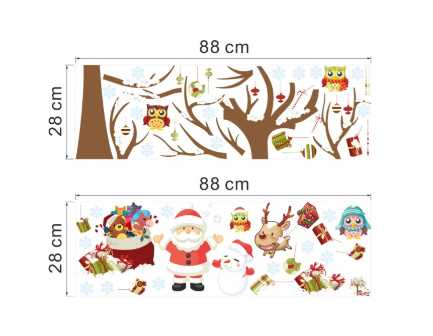 Christmas Tree Santa Claus Children's Room Bedroom Living Background Wall Stickers Foreign Trade Wholesale
