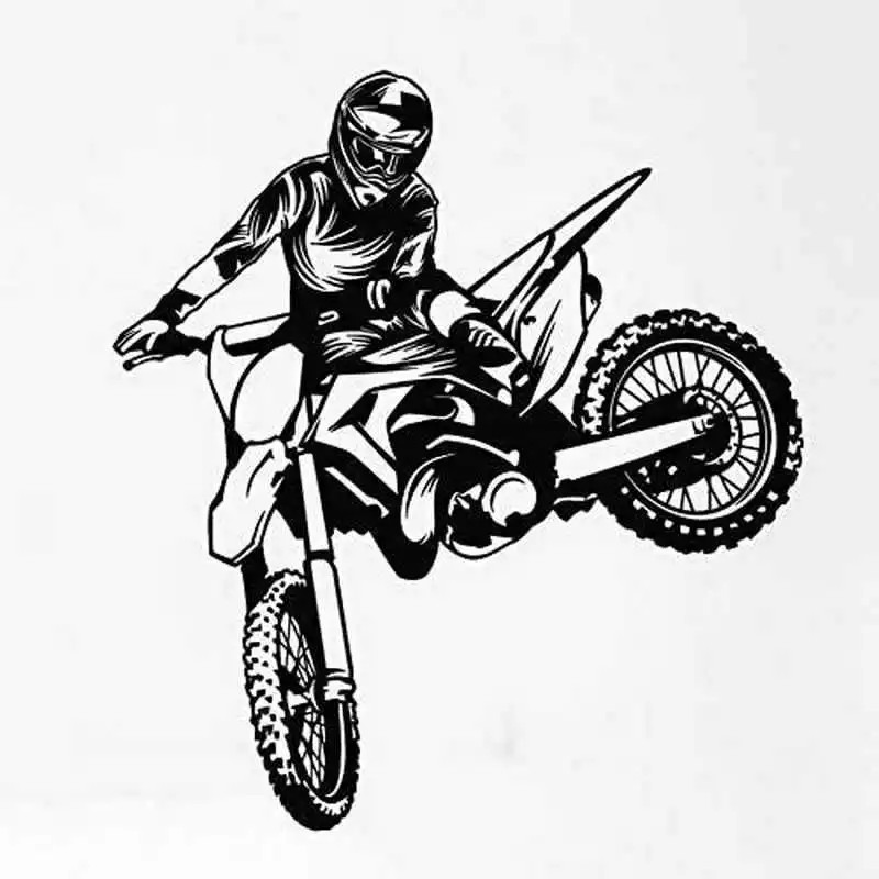 Scrambling Motorcycle Saicreative Carved Wall Stickers