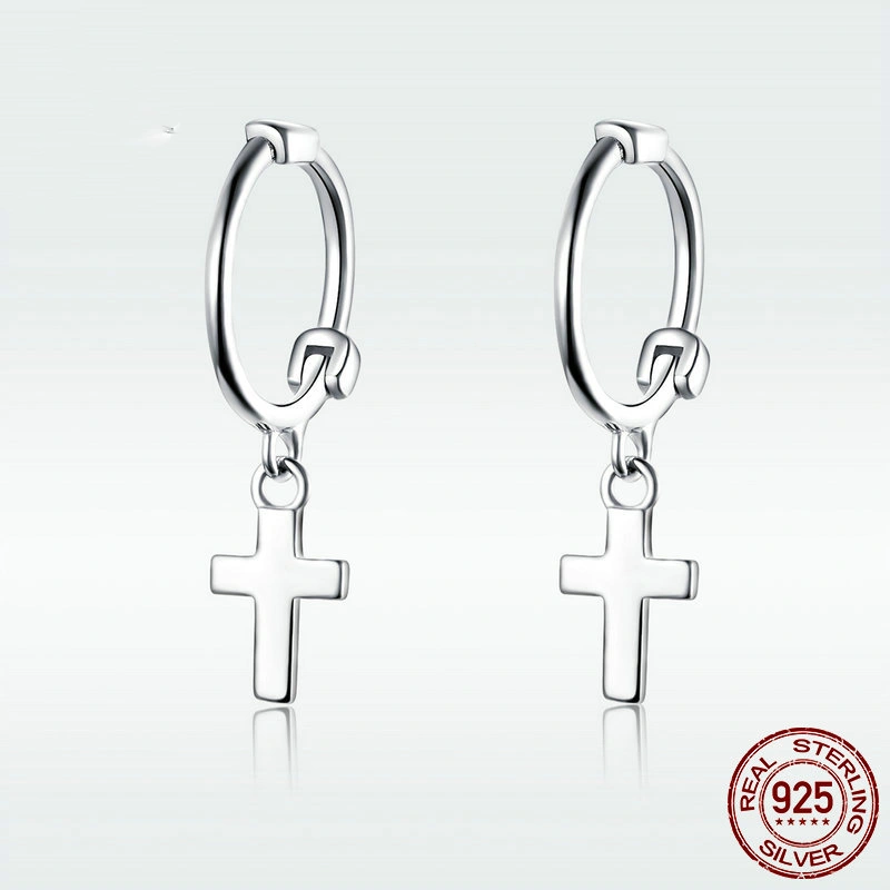 Cross Fashion 925 Sterling Silver Fashion Platinum-plated Earrings