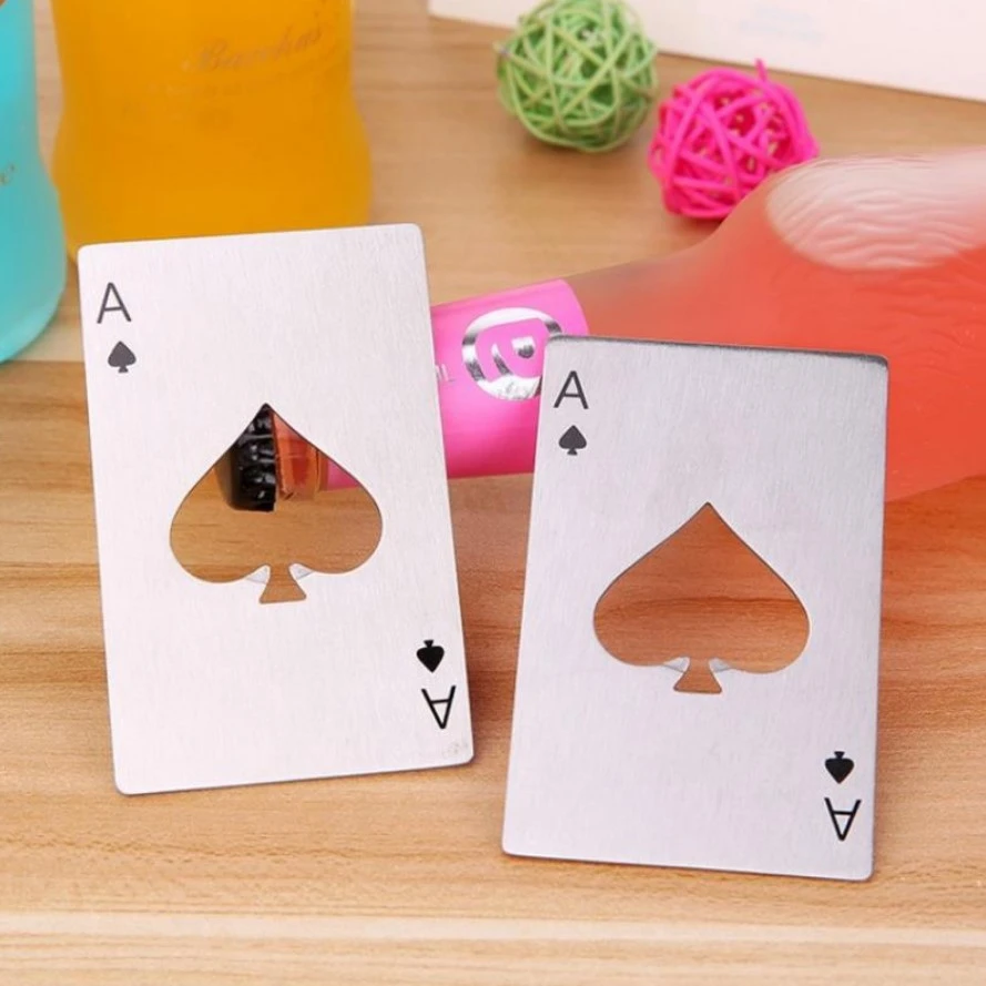 Creative Poker Shaped Stainless Steel Household Tool Bottle Opener