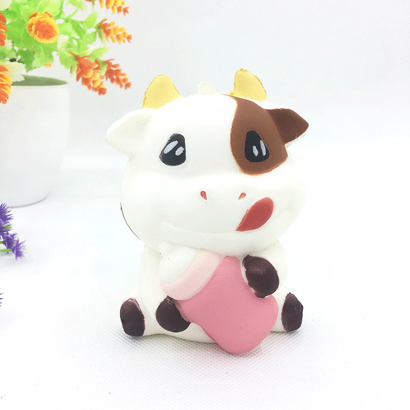 Toys Cow Milk Bottle Pu Cute Cartoon Animal Cow Toy Gift