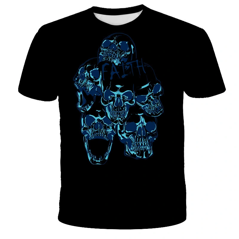 T-shirt 3D 3d Printing 3D Cartoon Skull Short Sleeve