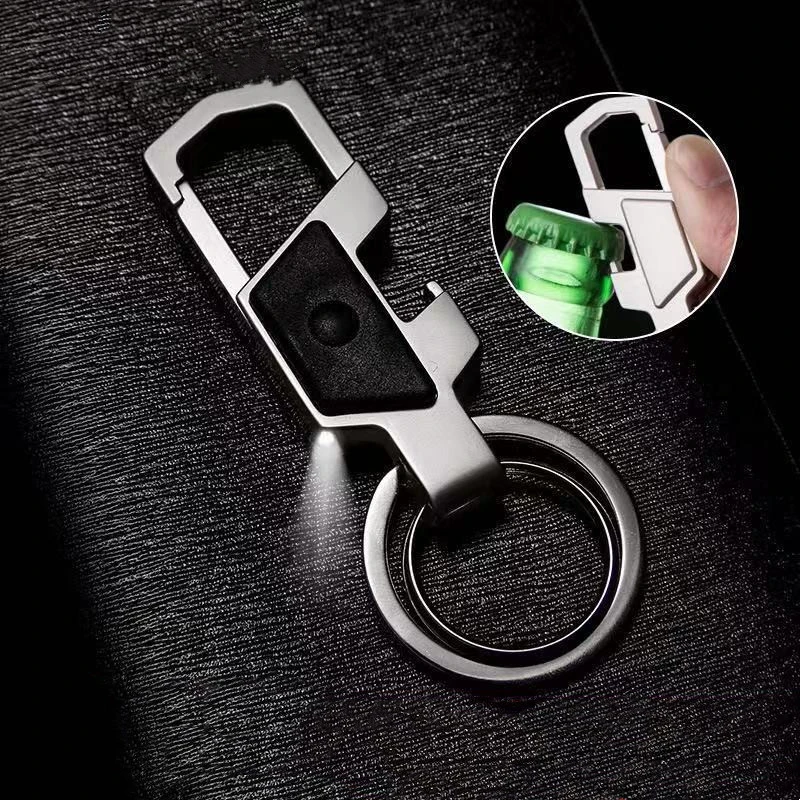 Creative Bottle Opener Led Light Car Keychain