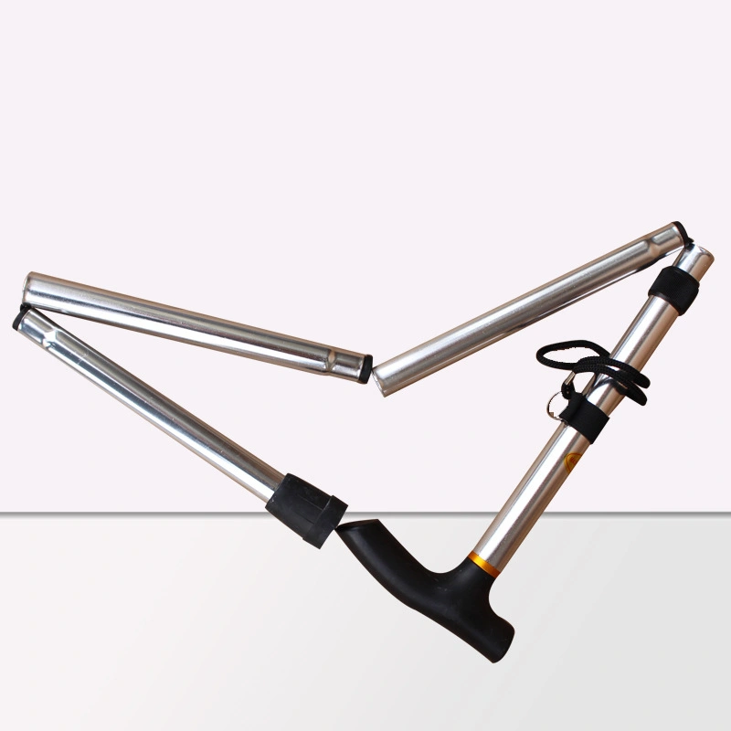 Alpenstock Aluminum Alloy Five-section Folding Cane Elderly Walking Aid