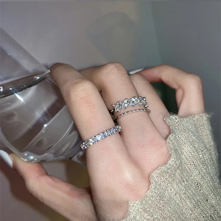 Zirconium Full Double Layer Ring Set Girl